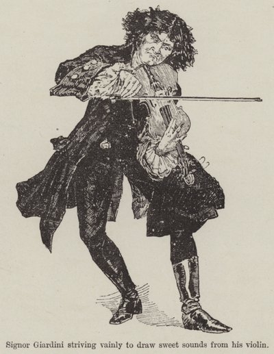 Een Viool met Eén Deuntje, door R E Francillon (gravure) door English School