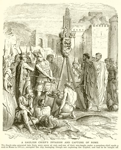 Een Gallische stamhoofd invasie en verovering van Rome door English School