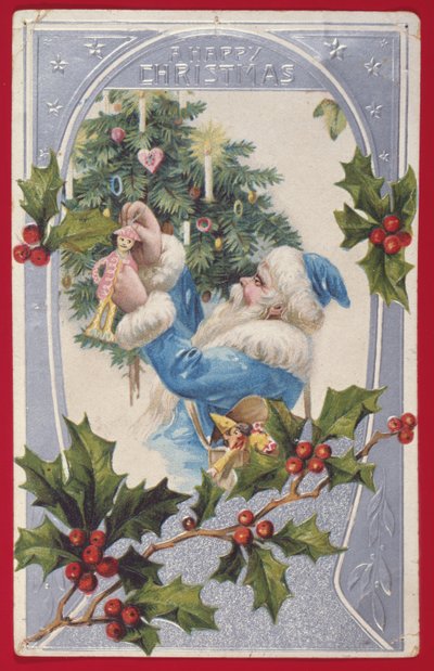 "Een vrolijk kerstfeest", Victoriaanse kaart door English School