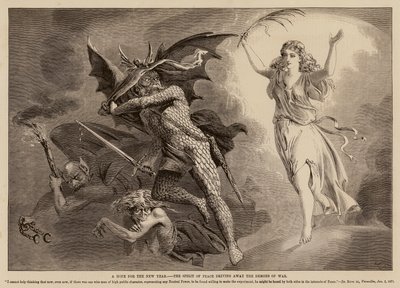 Een Hoop voor het Nieuwe Jaar, de Geest van Vrede verdrijft de Demonen van Oorlog door English School