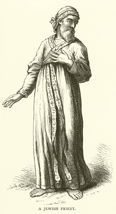Een Joodse Priester (gravure) door English School