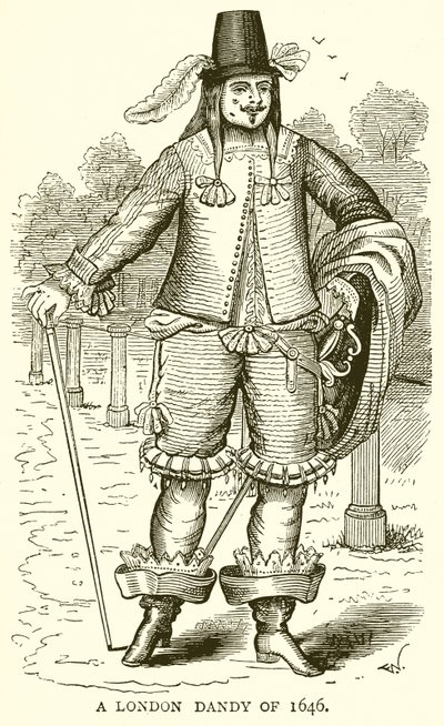 Een Londense Dandy van 1646 door English School