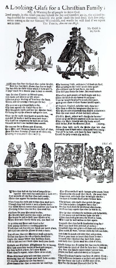 Een spiegel voor een christelijk gezin, c.1665 door English School