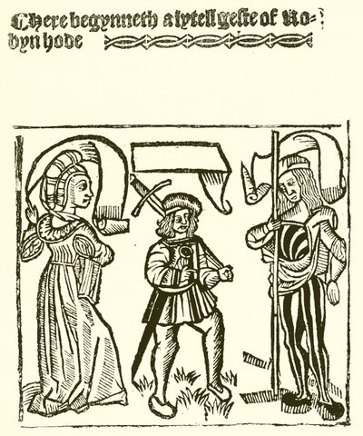 Een klein verhaal van Robin Hood, gedrukt door Wynkyn de Worde door English School