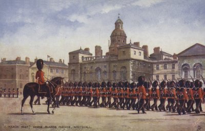 Een mars voorbij, Horse Guards Parade, Whitehall door English School