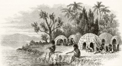 Een inheems kamp in Queensland, c.1880, uit 