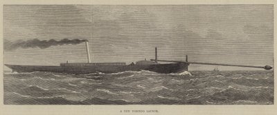 Een nieuwe torpedolancering (gravure) door English School