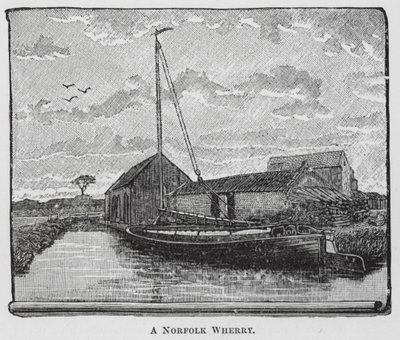 Een Norfolk Wherry (gravure) door English School