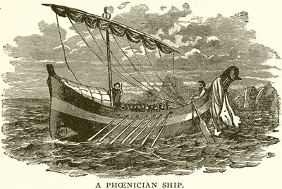 Een Fenicisch schip door English School