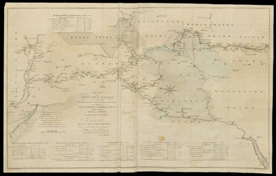 Een plan van de bevaarbare kanalen die nu worden aangelegd in de binnenlandse delen van het koninkrijk, voor het openen van een verbinding naar de havens van Londen, Bristol, Liverpool en Hull, met de aangrenzende steden en rivieren. Door James Brindley En door English School