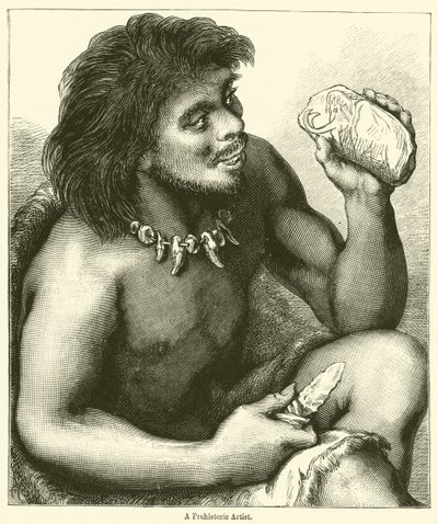 Een Prehistorische Kunstenaar door English School