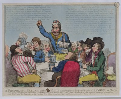 Een Profetische Schets van de Club zoals Beschreven in het 1e Boek van Samuel, 22 Hoofdstuk, 2 Vers, uitgegeven door S.W. Fores, 1799 door English School
