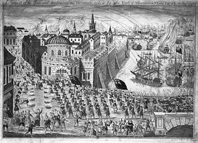 Een uitzicht op de stad Havannah, ingenomen door de Graaf van Albemarle en Sir George Pocock op 13 augustus 1762 door English School
