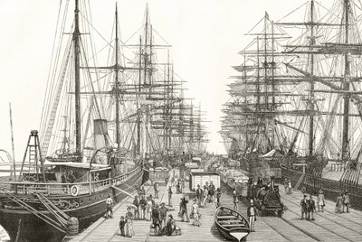 Een spoorwegpier in Melbourne, uit 