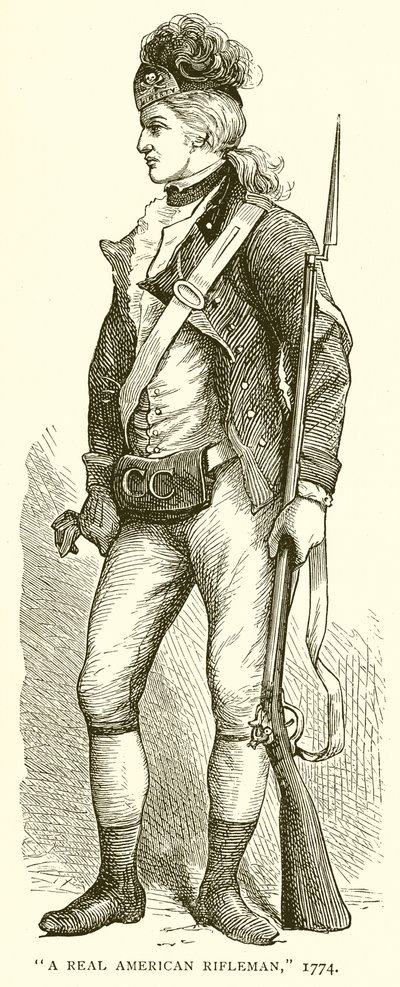 Een Echte Amerikaanse Schutter, 1774 door English School