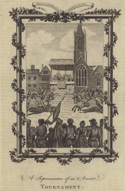 Een voorstelling van een oud toernooi (gravure) door English School