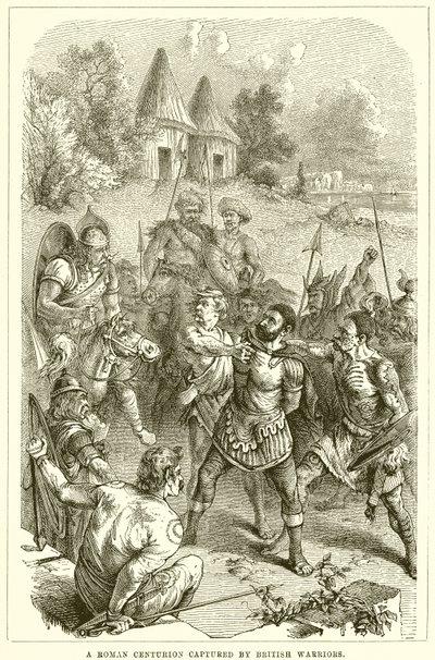 Een Romeinse Centurion gevangen door Britse Krijgers door English School