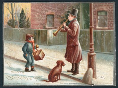 Een Schaars Publiek - Victoriaanse kerstkaart door English School