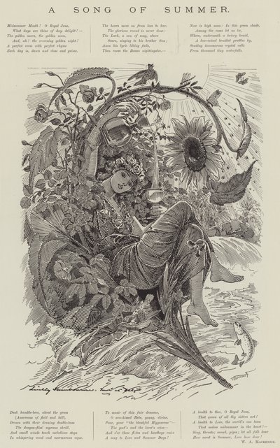 Een zomerlied (gravure) door English School