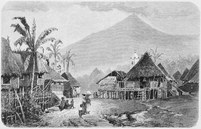 Een Tagal-dorp, Luzon op de Filippijnen, uit 
