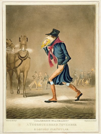 Een volbloed november & Londense bijzonderheid, gegraveerd door George Hunt, uitgegeven door Thomas McLean, Londen, 1827 door English School