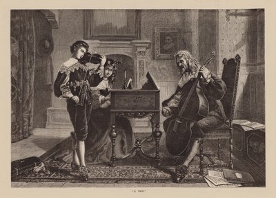 "Een trio" (gravure) door English School
