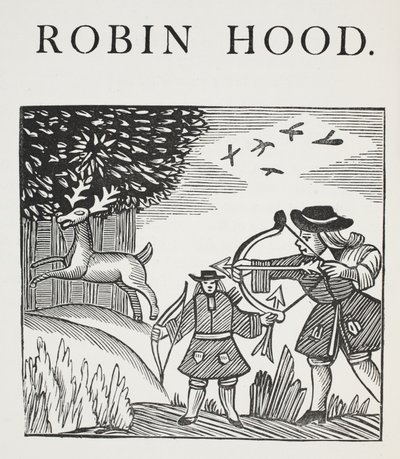 Een waar verhaal van Robin Hood, illustratie uit Chap-books van de achttiende eeuw door John Ashton, uitgegeven 1882 door English School