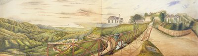 Een uitzicht richting Kingston vanaf het militaire sanatorium in Newcastle, Blue Mountains, Jamaica, 1855 door English School