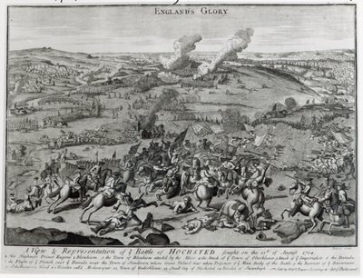 Een weergave en voorstelling van de Slag bij Hochsted, 13 augustus 1704 door English School