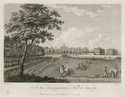 Een uitzicht vanaf Constitution Hill, 1735 door English School