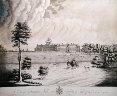 Een Uitzicht op Helmingham Hall in Suffolk, het Landgoed van de Graaf van Dysart door English School