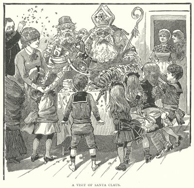 Een bezoek van de kerstman (gravure) door English School
