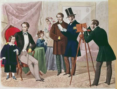 Een bezoek aan de fotograaf, 1857 door English School