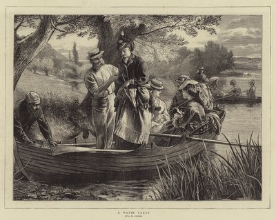 Een Waterpartij (gravure) door English School
