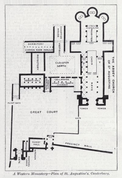 Een westers klooster, plan van St Augustine