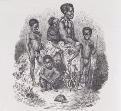 Een Zulu-familie, uit 