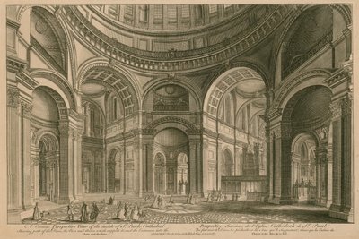 Een curieus perspectief van het interieur van de St. Paul