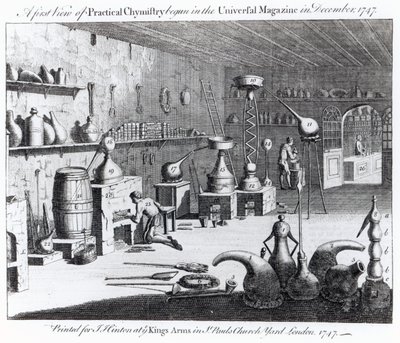 Een eerste blik op Praktische Chemie begonnen in het Universal Magazine in december 1747 door English School