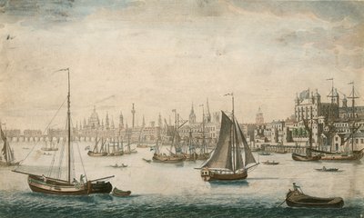 Een algemeen overzicht van zeilvaartuigen op de wateren van de Theems door English School