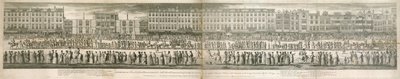 Een geometrisch uitzicht op de grote processie van de Scald Miserable Masons door English School