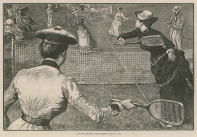 Een lawn tennis toernooi door English School