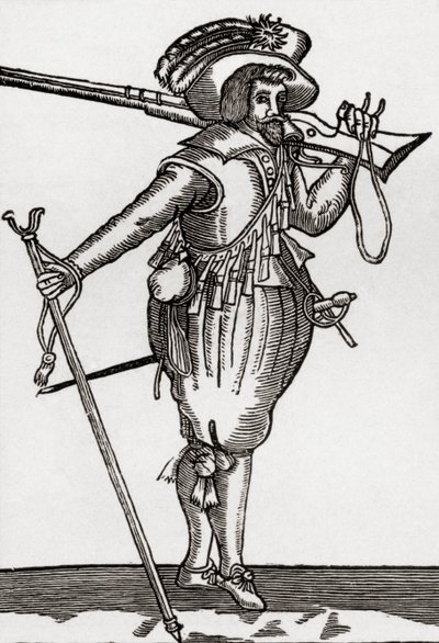 Een musketier tijdens het bewind van koning James I, uit 