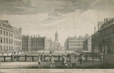 Een noordelijk uitzicht op Hanover Square, Londen door English School