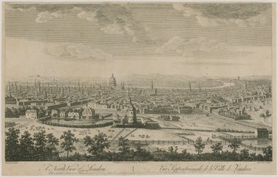 Een noordelijk uitzicht op Londen. Vanaf Pentonville Hill door English School