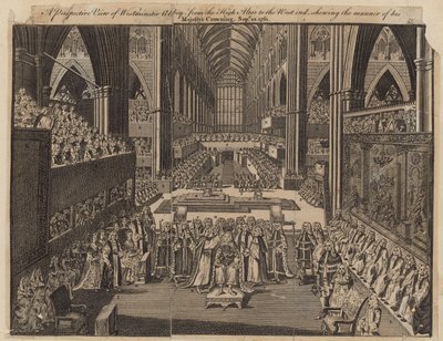 Een perspectief van Westminster Abbey vanaf het hoogaltaar in het westen door English School