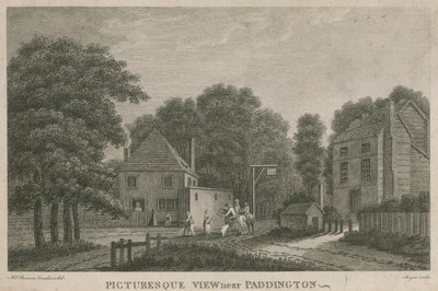 Een schilderachtig uitzicht nabij Paddington, Middlesex door English School