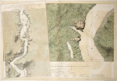Een plan van Fort Montgomery & Fort Clinton, 1774-1779 door English School