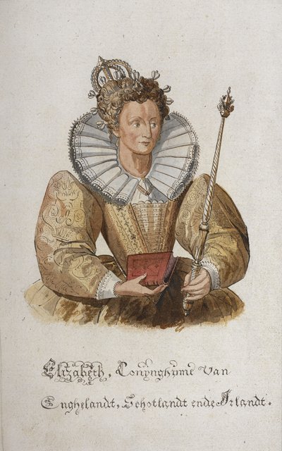 Een portret van koningin Elizabeth I van Engeland. door English School