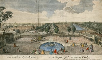 Een uitzicht op St Jamess Park, Londen door English School