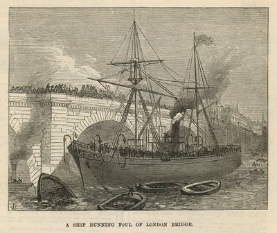 Een schip dat tegen London Bridge aanloopt door English School